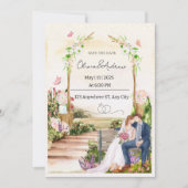 Aquarelle Faire-part de mariage florale (Devant)