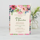 Aquarelle Faire-part de mariage florale (Debout devant)