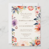 Aquarelle Faire-part de mariage florale (Devant)