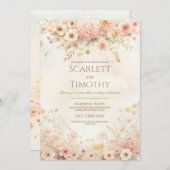 Aquarelle Faire-part de mariage florale (Devant / Derrière)