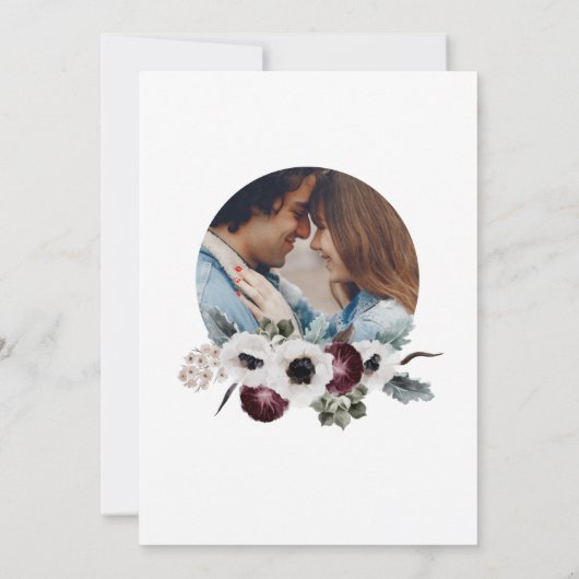 Aquarelle Faire-part de mariage florale (Dos)