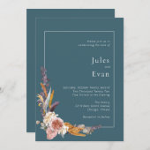 Aquarelle Faire-part de mariage florale (Devant / Derrière)