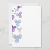 Aquarelle faire-part de naissance de fleurs violet (Dos)