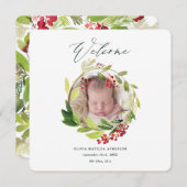 Aquarelle faire-part de naissance d'hiver (Devant / Derrière)