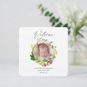 Aquarelle faire-part de naissance d'hiver (Debout devant)