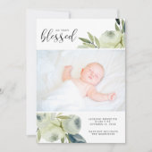 Aquarelle Faire-part de naissance photo florale bl (Devant)