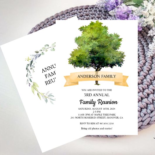 Aquarelle Family Tree Reunion Invitation