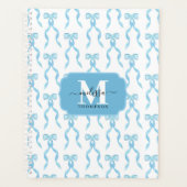 Aquarelle fantaisie bleu Bow Mariage monogramme (Devant)