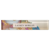 Aquarelle Faux Gold Foil Desk Plaque d'identificat (Devant)