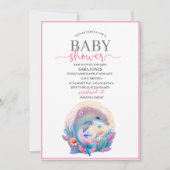 Aquarelle fcute dauphin baby shower Invitation (Devant)