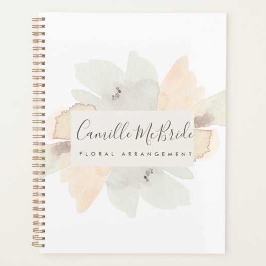 Aquarelle féminine peinte à la main Motif floral (Devant)