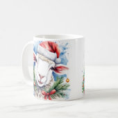 Aquarelle Festif Mouton de Noël Mug (Devant gauche)