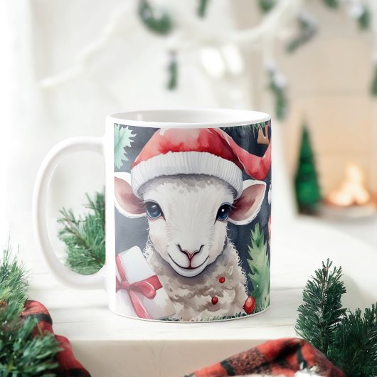 Aquarelle Festif Mouton de Noël Mug