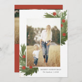 Aquarelle Festive avec le dos - carte photo de Noë (Devant / Derrière)