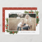 Aquarelle Festive - Carte photo de Noël (Devant / Derrière)