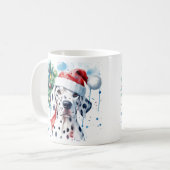Aquarelle Festive Dalmatie Mug de Noël (Devant gauche)