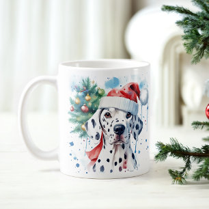 Aquarelle Festive Dalmatie Mug de Noël
