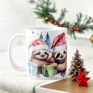 Aquarelle Festive fentes fêtes de Noël Mug