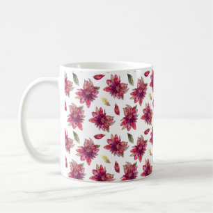 Aquarelle festive Poinsettias Peint Mug