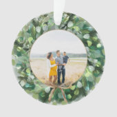 Aquarelle Festive Verdure Wreath Family Photo (devant)
