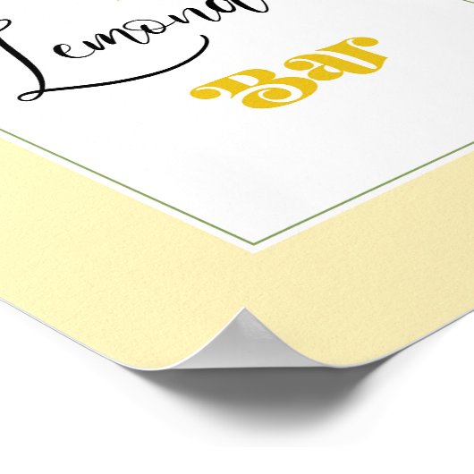 Aquarelle Fête de citron Poster du Lemonade Bar (Coin)