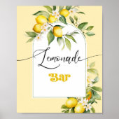 Aquarelle Fête de citron Poster du Lemonade Bar (Devant)