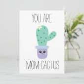 Aquarelle Fête des mères Funny Kawaii Cactus Carte (Debout devant)