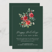 aquarelle feuillage d'hiver carte de faire-part mo (Devant / Derrière)