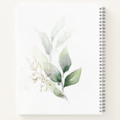 Aquarelle Feuillage vert Baby shower Livre d'or (Dos)