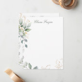 Aquarelle feuillage vert et or Carte à billet plat (Devant/Arrière en situation)