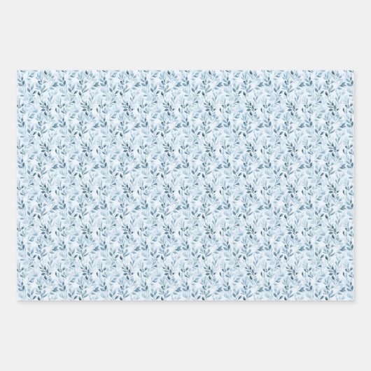 Aquarelle Feuille bleu/gris (Devant 2)