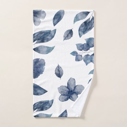 Aquarelle Feuille bleue (Serviette à main)