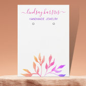 Aquarelle Feuille Boucles d'oreilles Bijoux Carte