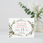 Aquarelle Feuille de forêt Enregistrer la carte de (Debout devant)