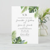 Aquarelle Feuille de palme Faire-part de mariage t (Debout devant)