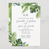 Aquarelle Feuille de palme Faire-part de mariage t (Devant / Derrière)