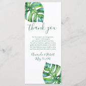 Aquarelle Feuille de palme - menu de mariage de de (Dos)