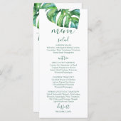 Aquarelle Feuille de palme - menu de mariage de de (Devant / Derrière)