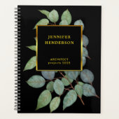 Aquarelle feuille élégant noir or professionnel (Devant)