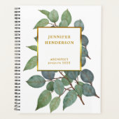 Aquarelle feuille élégant or blanc professionnel (Devant)