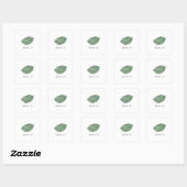 Aquarelle feuille faveur autocollant | CARRÉ (Feuille)