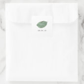Aquarelle feuille faveur autocollant | CARRÉ (Sac)