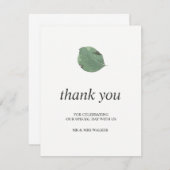 Aquarelle feuille mariage merci - plat (Devant / Derrière)