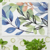 Aquarelle Feuille Serviettes de cuisine (Plié)