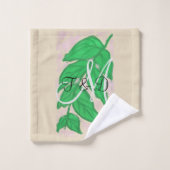 Aquarelle Feuille verte Ensemble de serviettes de  (Gant de toilette)