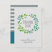 Aquarelle Feuille verte | MERCI (Devant / Derrière)