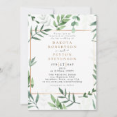 Aquarelle Feuilles 04a Faire-part de mariage (Devant)