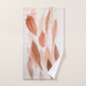 Aquarelle Feuilles Brown Terracotta Beige Blush (Serviette à main)