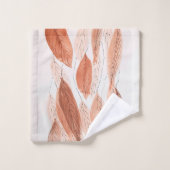 Aquarelle Feuilles Brown Terracotta Beige Blush (Gant de toilette)