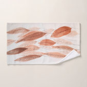Aquarelle Feuilles Brown Terracotta Beige Blush (Serviette à main)